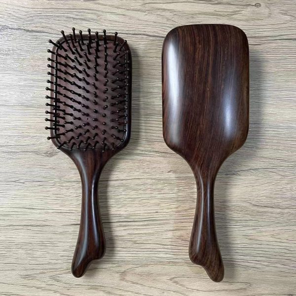 Luxurious Black Sandalwood Square Hairbrush (Large)