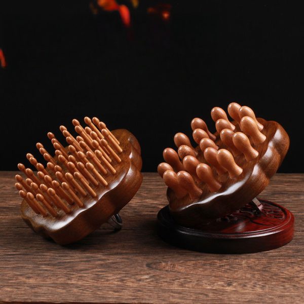 Golden Sandalwood bamboo teeth scalp massager.