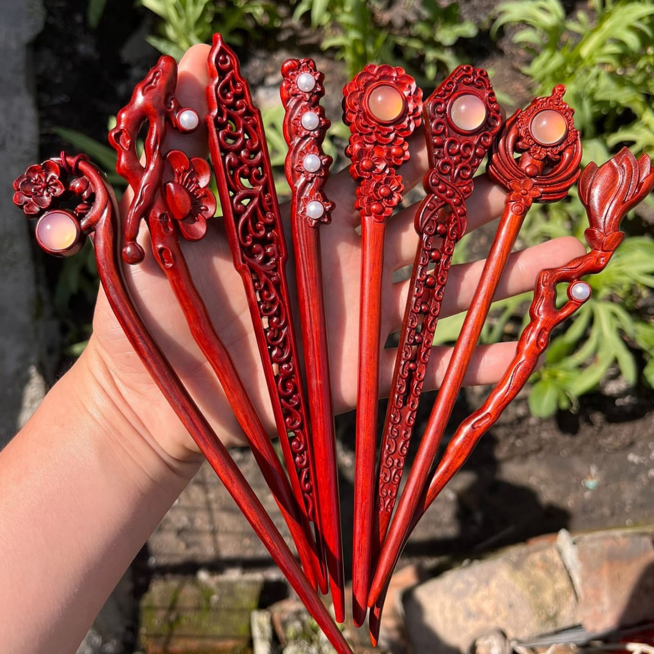 Sandalwood & Metal Hairpin