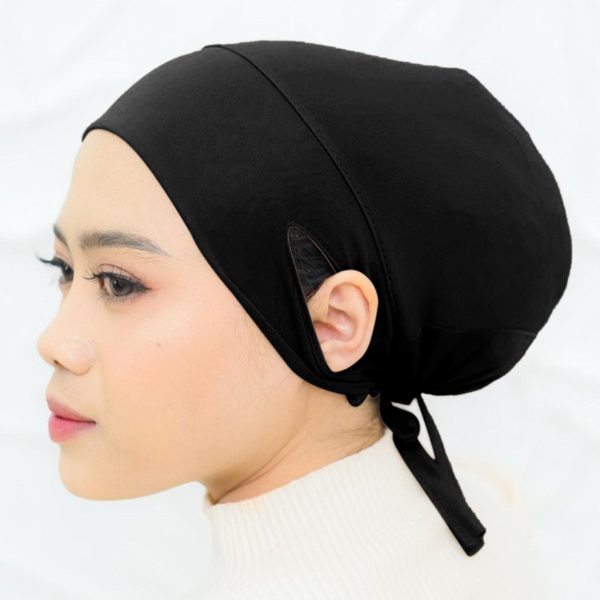 Mercerized cotton ear hole hijab cap.