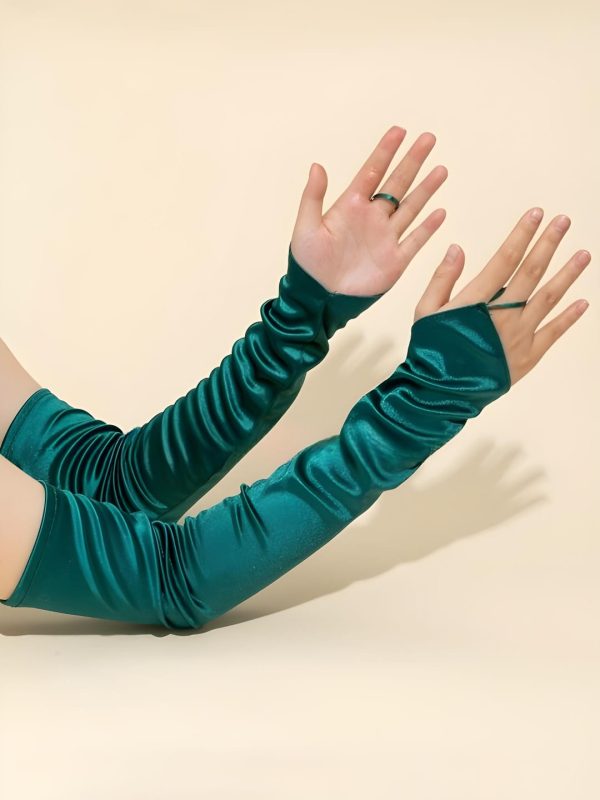 Silk Satin glossy stylish gloves.