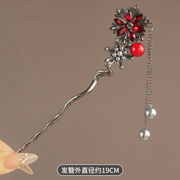17. Double fork crystal snowflake Red