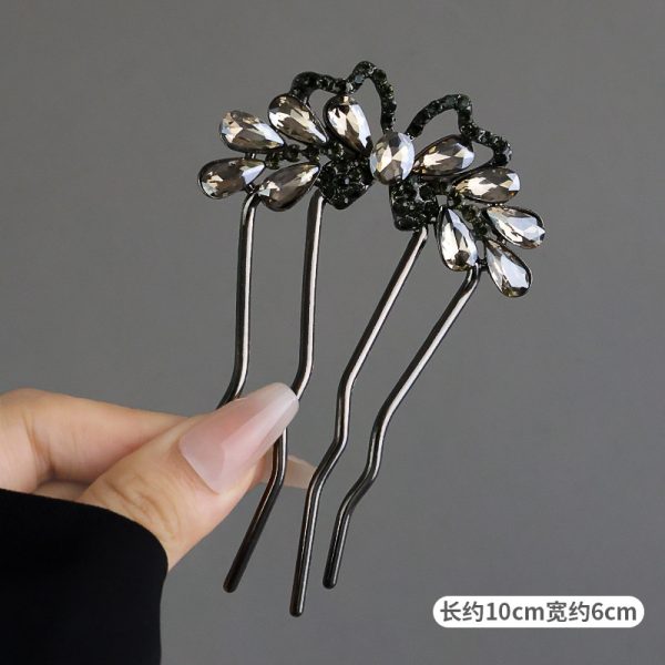 14. Bow rhinestone wavy black