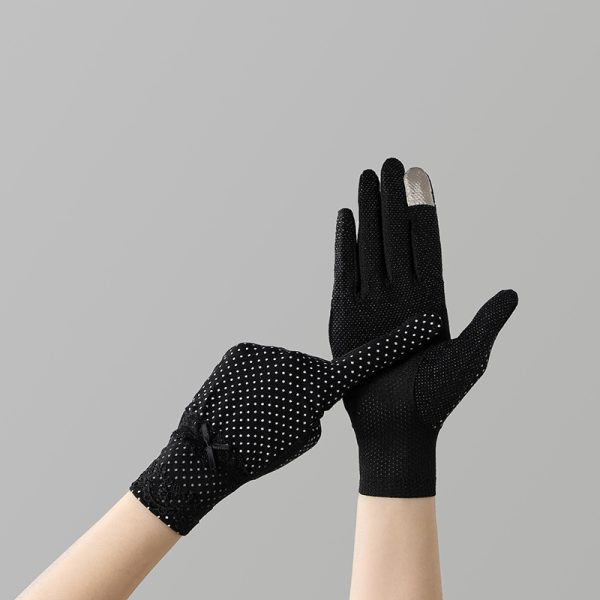 Polka Dot Design Two Finger Cut Gloves