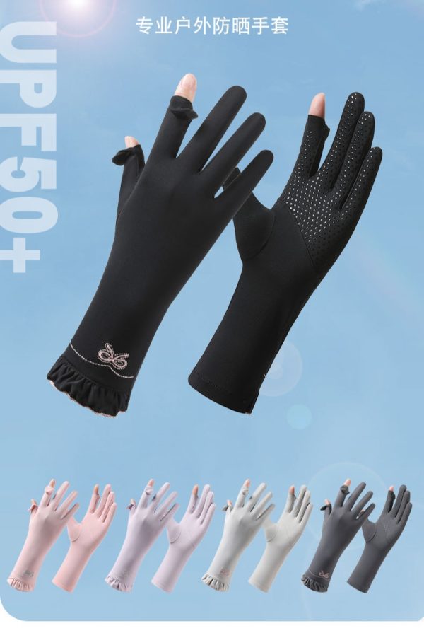 UPF 50+ New Design Cap Style Sunscreen Gloves