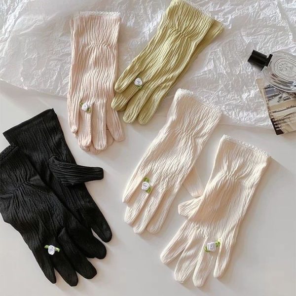 UPF 50+ Korean Style Soft Cotton Sunscreen Gloves