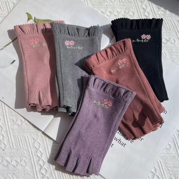 Autumn and Winter Half-Finger Gloves